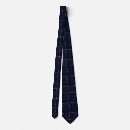 Classic Navy Blue Plaid Christmas Stropdas (Achterkant)
