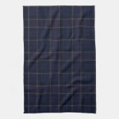 Classic Navy Blue Plaid Christmas Theedoek (Verticaal)