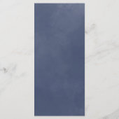 Classic Navy Blue Smoke Bruiloft Diner Menu Kaart (Achterkant)