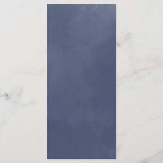 Classic Navy Blue Smoke Bruiloft Diner Menu Kaart (Achterkant)