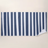 Classic Navy Blue Stripes | Timeless Nautical  Strandlaken (Voorkant)