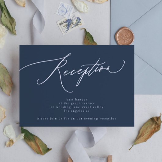 Classic Navy Blue Wedding Reception Kaart