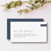 Classic Navy Blue & White Monogram Weddenschap - G Informatiekaartje