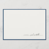 Classic Navy Border Personalized Script Notitiekaartje (Voorkant)