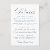 Classic Navy Calligraphy Wedding Details Informatiekaartje (Voorkant)