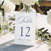 Classic Navy Calligraphy Wedding Kaart