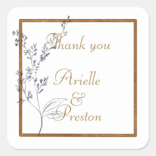 Classic Navy en Gold Square Stickers (Voorkant)