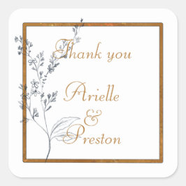 Classic Navy en Gold Square Stickers