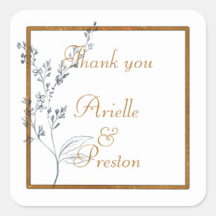 Classic Navy en Gold Square Stickers