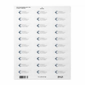 Classic Navy Flourish Address Etiket (Full Sheet)