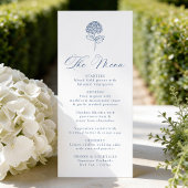 Classic Navy Hydrangea Wedding Menu