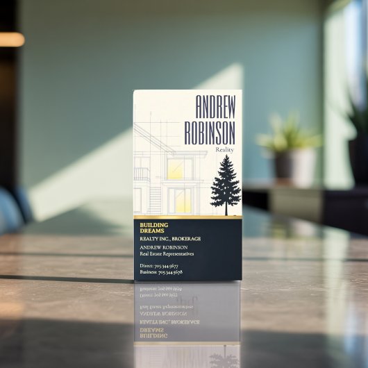 Classic Navy Open House Floor Plan Elegant Detail  Magnetisch Visitekaartje