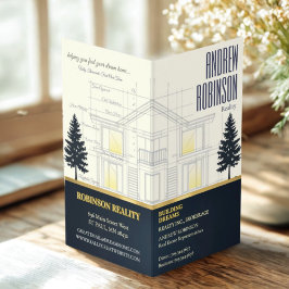 Classic Navy Open House Floor Plan Elegant Detail  Visitekaartje