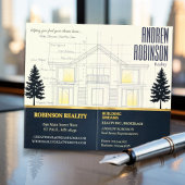 Classic Navy Open House Floor Plan Elegant Detail  Visitekaartje