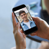 Classic Navy Photo Graduation Announcement Kaart