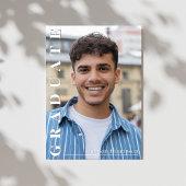 Classic Navy Photo Graduation Announcement Kaart