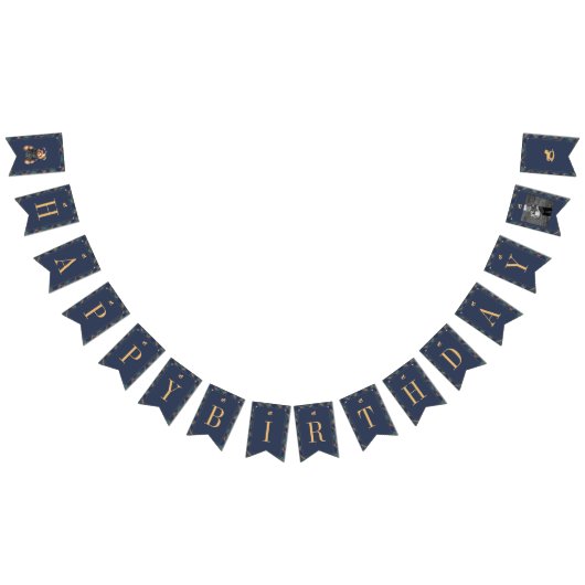 Classic Navy Plaid Teddy Bear Girl Happy Birthday Vlaggetjes (Alle)
