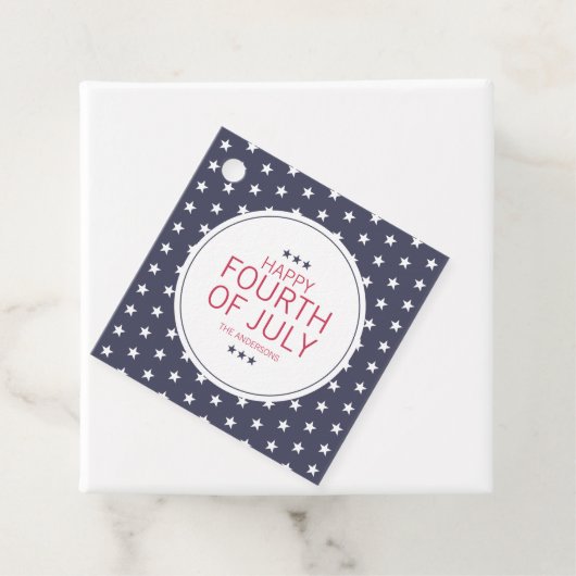 Classic Navy Stars Vierde juli Onafhankelijkheidsd Bedankjes Labels (In situ)