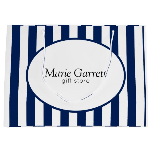 Classic Navy Stripes Custom Groot Cadeauzakje (Voorkant)