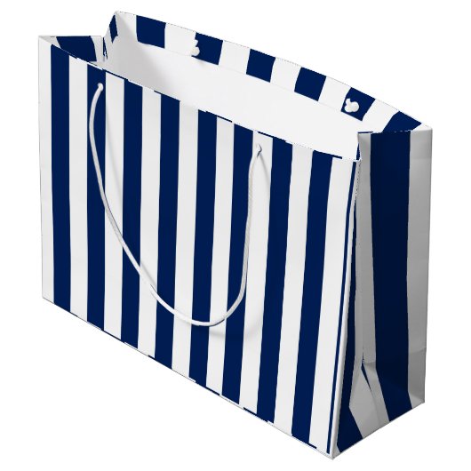 Classic Navy Stripes Custom Groot Cadeauzakje (Achterkant Gekanteld)