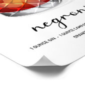 Classic Negroni Cocktail Recipe Art Poster (Hoek)