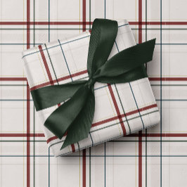Classic neutral Christmas holiday plaid Cadeaupapier