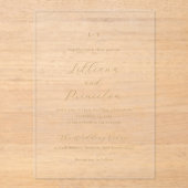 Classic Neutral Monogram Elegant Wedding Acryl Uitnodigingen (Voorkant)