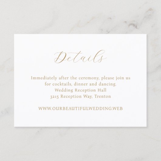 Classic Neutral Monogram Elegant Wedding Informatiekaartje (Voorkant)