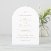 Classic Neutral Monogram Elegant Wedding Kaart (Staand voorkant)