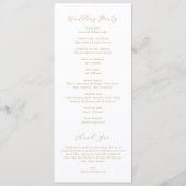 Classic Neutral Monogram Elegant Wedding Programmakaart (Achterkant)