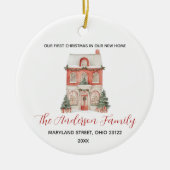 Classic New Home First Christmas Custom Family Keramisch Ornament (Voorkant)