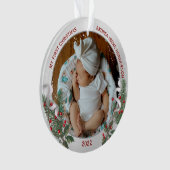 Classic Newborn 1st Plant Silver Lijst Ornament (voorkant)