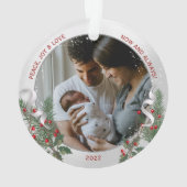 Classic Newborn 1st Plant Silver Lijst Ornament (achterkant)