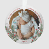 Classic Newborn 1st Plant Silver Lijst Ornament (voorkant)