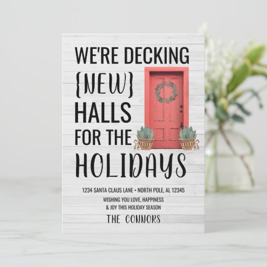 Classic Nieuw Home Adres Vakantie Kerst Kaart (Staand voorkant)