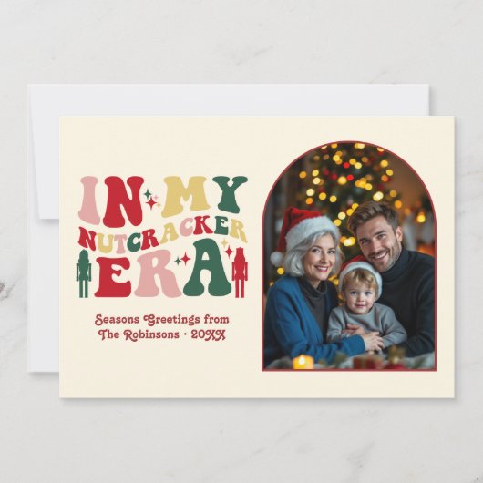 Classic Noel In My Nutcracker Era Christmas Photo Feestdagenkaart (Voorkant)
