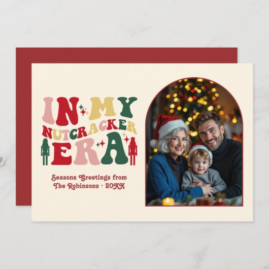 Classic Noel In My Nutcracker Era Christmas Photo Feestdagenkaart (Voorkant / Achterkant)