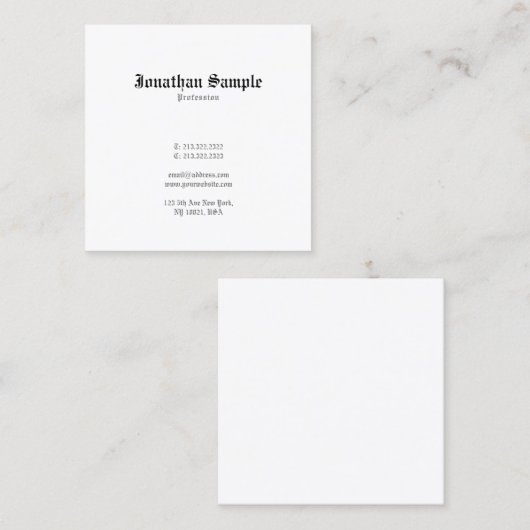 Classic nostalgic Creative Design Old English Font Vierkante Visitekaartje (Voorkant / Achterkant)