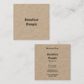 Classic Nostalgie Sjabloon Echt Kraft Papier Vierkante Visitekaartje (Voorkant / Achterkant)