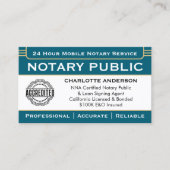 Classic Notaris Signing Agent ID Logo Blue Gold Visitekaartje (Voorkant)