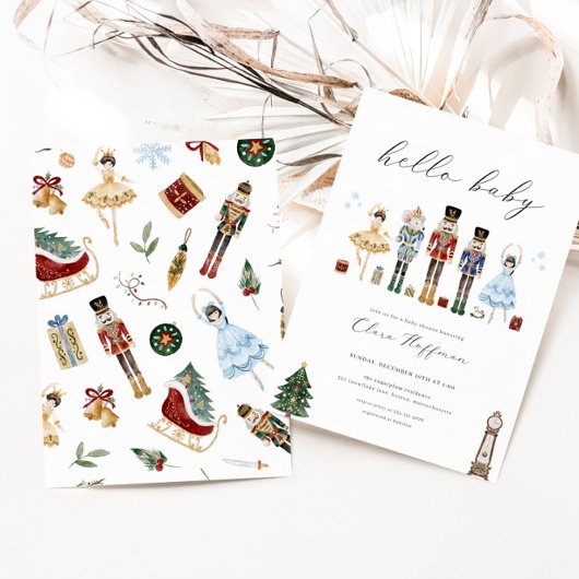 Classic Notenkraker Baby shower Invitation Decembe Kaart