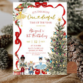 Classic Nutcracker Red Bow Coquette Birthday Kaart