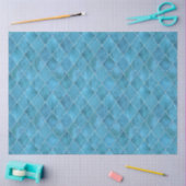 Classic Ocean Blue Velvet Argyle Pattern Luxury Tissuepapier (Craft)