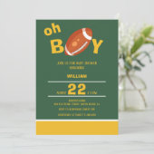 Classic Oh Boy Retro Football Baby shower Kaart (Staand voorkant)