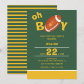 Classic Oh Boy Retro Football Baby shower Kaart (Voorkant / Achterkant)