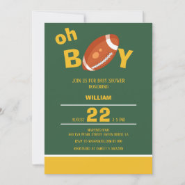 Classic Oh Boy Retro Football Baby shower Kaart