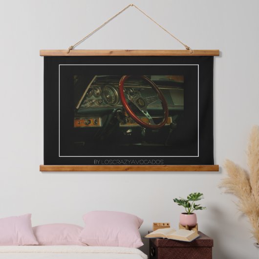 Classic Old Car Dashboard-stuurwiel Hangend Wandkleed (Slaapkamer)
