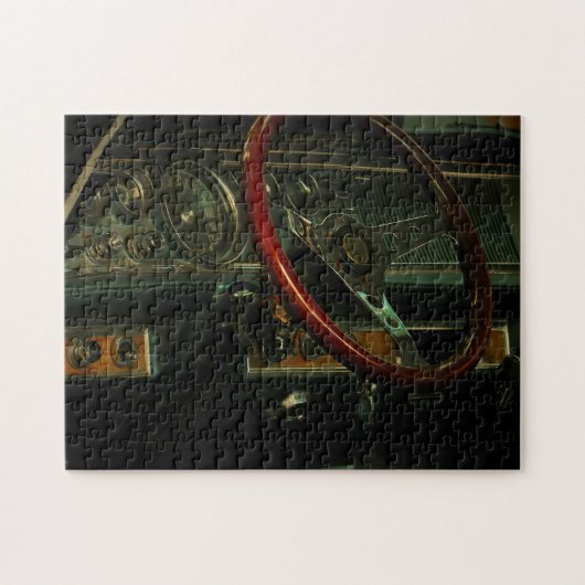 Classic Old Car Dashboard-stuurwiel Legpuzzel (Horizontaal)