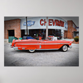 Classic Old Car  Impala Red Poster