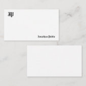 Classic Old English Text Calligraphy Monogramed Notitiekaartje (Voorkant / Achterkant)